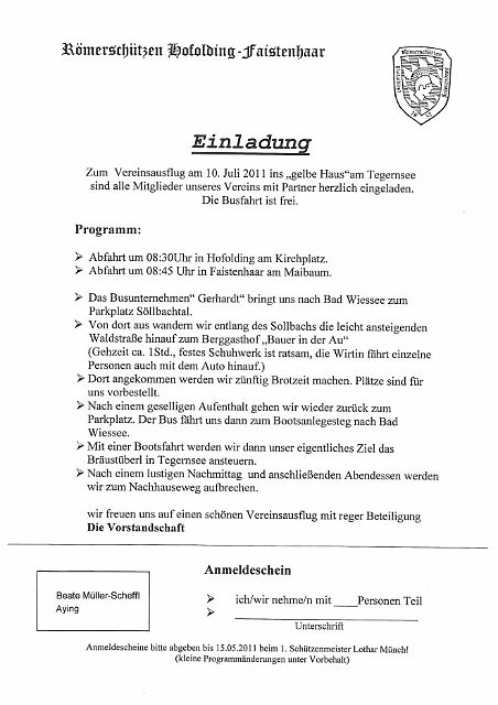 Einladung
